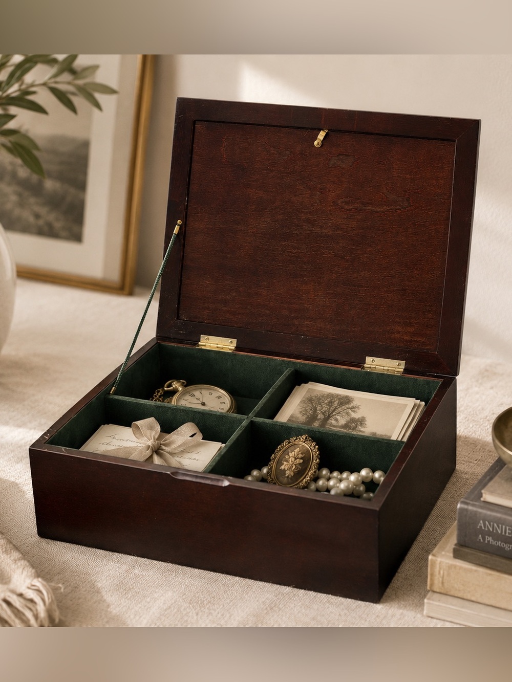 VTG Bombay Company Keepsake Box - Mahogany Style Storage Ralph Lauren Aesthetic